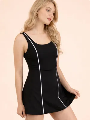 NWT Very J Athletic Romper Mini Dress thumbnail 1