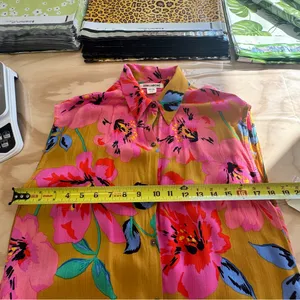 NWT Billabong Hawaiian Floral Sleeveless‎ Shift Midi Dress Small JD011BLN thumbnail 14
