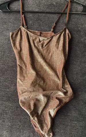 Skims brown glitter bodysuit thumbnail 1