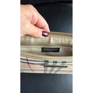 Burberry London Nova Check Canvas Leather Clutch Bag Tan Black No Strap thumbnail 7