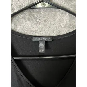 Eileen‎ Fisher Black V-Neck Shift Dress Short Sleeve Minimalist Capsule Size XS thumbnail 4