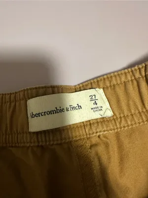 Abercrombie and Fitch baggy cargo utility pants tan brown size 27 or 4 Y2K style thumbnail 4