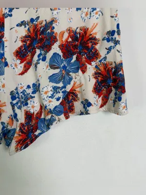 Free People Women’s Floral Ruffle Hem Shorts Sz 2 Boho Festival Cottagecore thumbnail 6