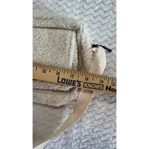 Cream Faux Shearling Crossbody Bag Sherpa Fleece Small Messenger Bag Ivory thumbnail 6