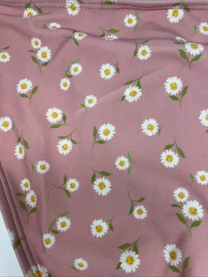 Wild Fable Pink Daisy Side Tie High Leg Low Rise Cheeky Bikini Bottom XS 0-2 New thumbnail 9