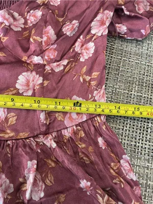 Altar’d State Floral Long Sleeve Mini Dress Mauve Size M thumbnail 10