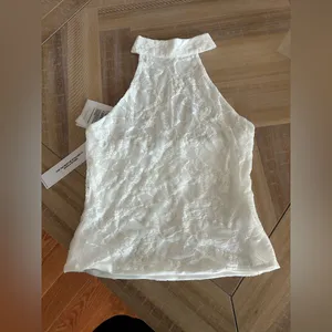 Princess Polly Hotter Than Fire Lace Halter Top White thumbnail 5