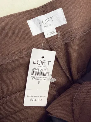 Women's LOFT Brown Cuffed Dress Pants thumbnail 6