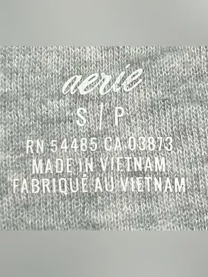 Aerie Size S Grey Cropped Henley Polo Sweatshirt thumbnail 3