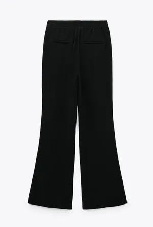 ZARA textured soft high waisted straight leg pants thumbnail 7