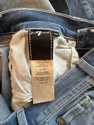 7 For All Mankind Tailorless Dojo Slim Flare Jeans Size 28 Medium Wash Blue Y2K thumbnail 6