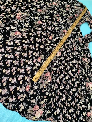 UNBRANDED Broomstick mixed print ditzy floral tea rose round neckline size L thumbnail 7