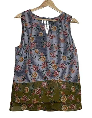 Cabi sleeveless top floral‎ medium thumbnail 1