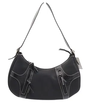 Sag Harbor Shoulder Bag Womens OS Hobo Black Snakeskin Trim Y2K NEW thumbnail 1