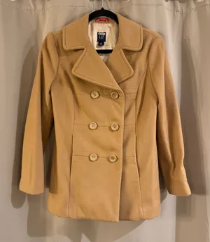GAP Women's Camel Double-Breasted Pea Coat thumbnail 1