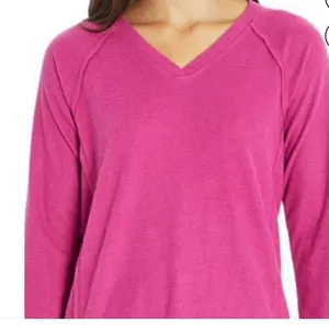 NWT Wildfox Pink Brushed Waffle Knit Sherpa Pullover Sweater Medium thumbnail 3