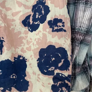 CAbi #233 Festival Button Down Shirt Mixed Plaid‎ Floral Small Blue Pink Artsy thumbnail 12