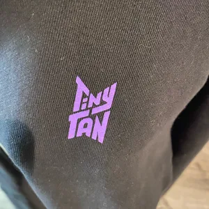 TinyTAN BTS Black Zip-Up Hoodie with purple graphic , size L, unisex thumbnail 3