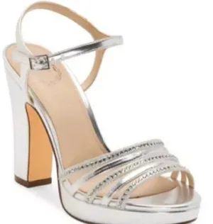 I. Miller Leather Size 9 Womens Sylas Bedazzled Heeled Sandals. New thumbnail 9