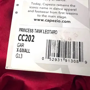 Capezio Adult XS Tank Leotard Red Garnet Scoop Neck Dance Lined Cotton Blend thumbnail 9