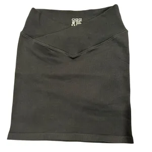 OQQ Black Mini Skirt Ribbed High Waist Crossover Womens Medium thumbnail 2