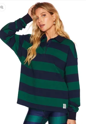 Beach Riot Rugby Shirt Verdant Stripe size XS thumbnail 1
