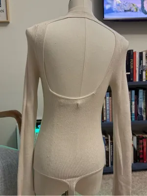 Abercrombie & Fitch Mockneck Open Back Knit Sweater Bodysuit thumbnail 5