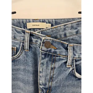 Dayran Straight Leg‎ Jeans Womens Size 1 Blue Crossover Asymmetrical Waist Denim thumbnail 2