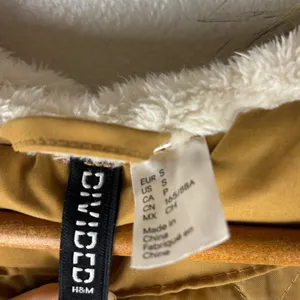 H&M Divided Small Faux Fur Shearling lined‎ Hooded Parka Coat Light Brown thumbnail 15