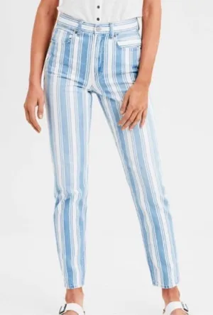 American Eagle AEO Striped Mom Jeans Size 4 Reg. thumbnail 1