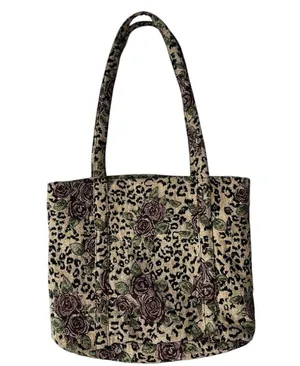 Leopard Print Red Rose Tapestry Tote Bag Silver Hardware by Isabell’s Journey thumbnail 2