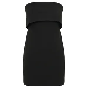 NEW Meshki Mariska Black Strapless Crepe Foldover Bandeau Mini Bodycon Dress 2XL thumbnail 12