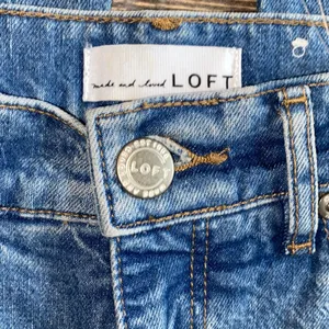 LOFT High Waist Flare Classic Blue Denim Pants thumbnail 3