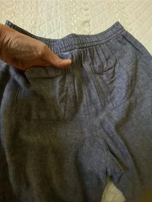 Old Navy Wide-Leg Linen Blend Pull-On Pants in Light Charcoal Heather Size S thumbnail 10