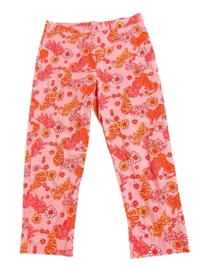 LILLY PULITZER LILLY CAPRI‎ TANGO TIGERS Size 8 Ankle Resort thumbnail 1