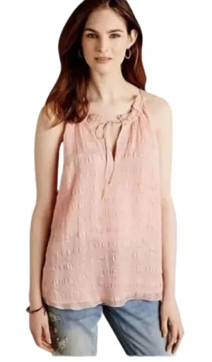 HD in Paris tender texture silk halter neck blouse Pastel Pink Size 0 thumbnail 1