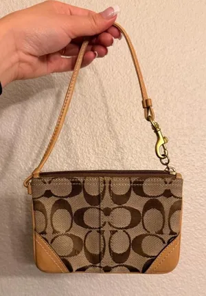 Vintage Tan Coach Wristlet thumbnail 1
