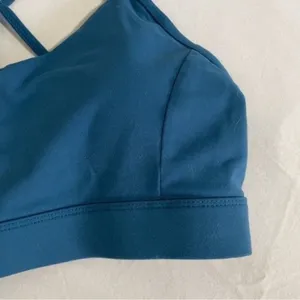 Lululemon Strappy Back Sports Bra Medium Teal Blue Medium Impact Athletic thumbnail 5