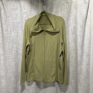 EILEEN FISHER Jacket XL Organic Cotton Blend Jersey Track Zip Green minimalist thumbnail 2
