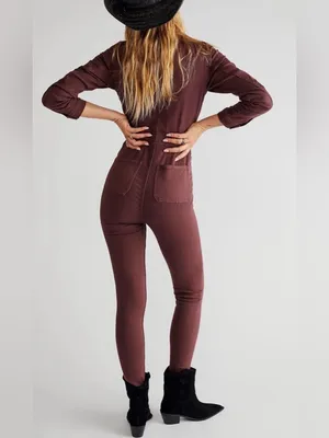 NWT Free People Lennox Jumpsuit in Bitter Barks sz S thumbnail 5