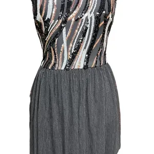 Dress The‎ Population Block Print Tiered Sequin Tulle Dress Size Small thumbnail 3