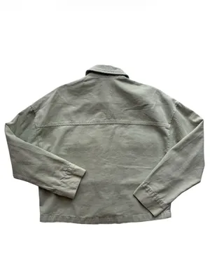 Zara Oversized Cropped Jean Jacket Pistachio Green Size Small thumbnail 6