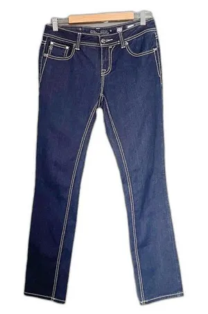 Miss Me Women's Easy Skinny Jeans Size 27 | 4 Dark Wash FDL Embellished Y2K Jean thumbnail 1
