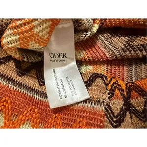 Cider Womens Bright Orange Multicolor Sweater‎ Bodycon Midi Dress Sz 1X thumbnail 9