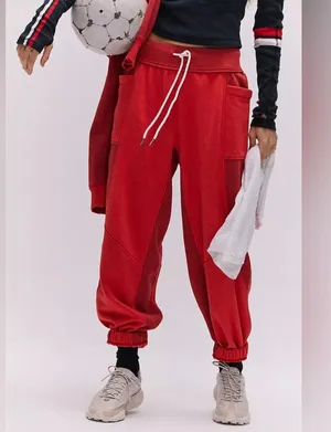 NWT Free People Movement Making It Pullover And Jogger (SET)In Victory Red thumbnail 7