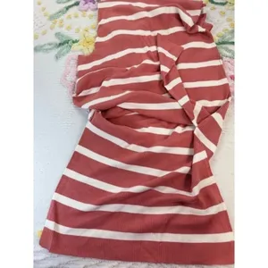 Time and Tru Coral Pink White‎ Striped Ribbed Knit Maxi Dress Sleeveless Small 6 thumbnail 7