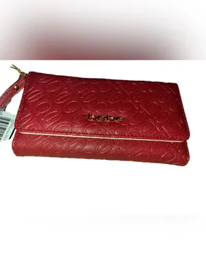 bebe Red Quilted Wristlet trifold wallet with Strap thumbnail 2