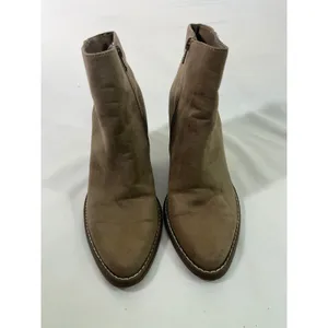 MADDEN Girl Women Suede Block Heel Ankle Boots Side Zip Pointed Toe Tan Sz 8.5‎ thumbnail 2