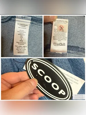 Scoop 3/4 Puff Sleeve Medium Wash Denim Shirt Small NWT thumbnail 6
