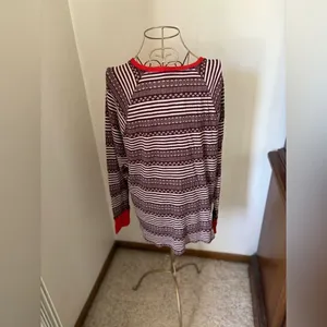 Aerie Long Sleeve Thermal Top Multicolor Fair Isle Size Large thumbnail 10